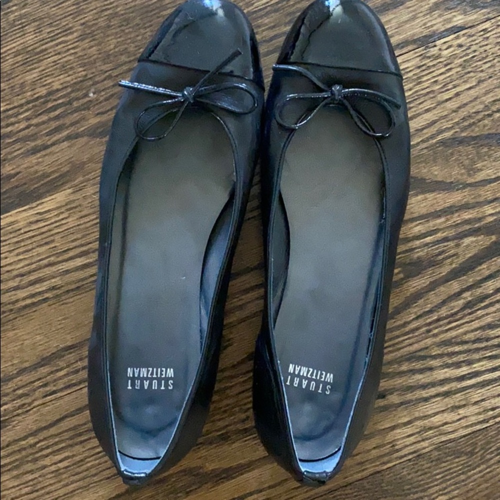 Stuart Weitzman Black Captoe Flats Sz 9 - Picture 4 of 4